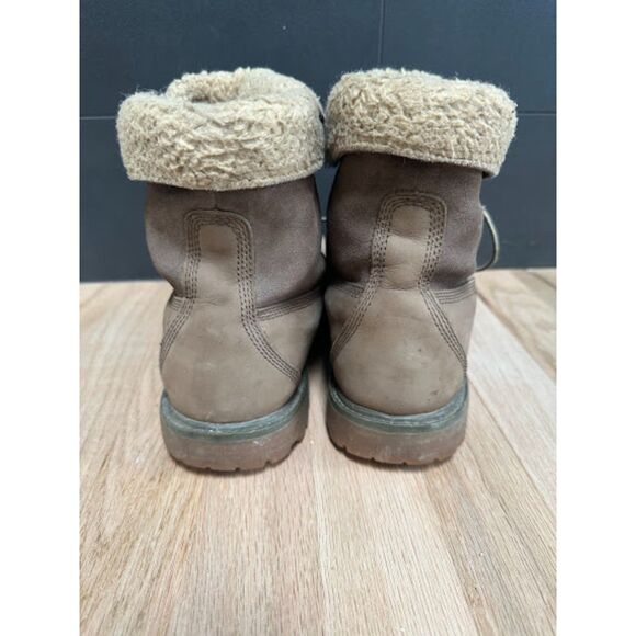 Timberland Women's Teddy Fleece Fold Boots Moto Waterproof Leather Gorpcore - Picture 6 of 10